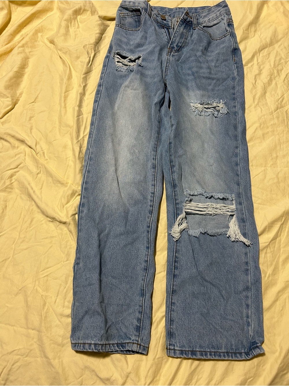 Light Blue Denim Jeans with Tag Detail